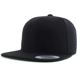 imageTrendy Apparel Shop Oversize XXL Structured Blank Flatbill Snapback CapBlack