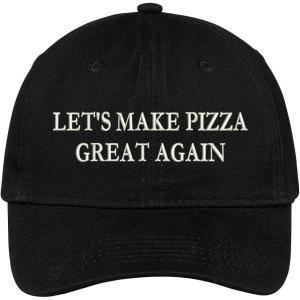 imageTrendy Apparel Shop Lets Make Pizza Great Again Embroidered Soft Crown 100 Brushed Cotton CapBlack