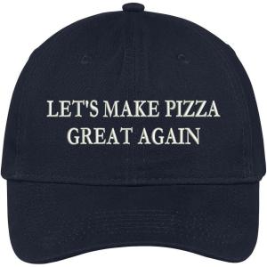 imageTrendy Apparel Shop Lets Make Pizza Great Again Embroidered Soft Crown 100 Brushed Cotton CapNavy