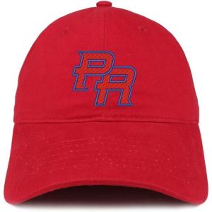 imageTrendy Apparel Shop Puerto Rico PR Embroidered Soft Crown 100 Brushed Cotton CapRed