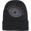 imageTrendy Apparel Shop Evil Eye Bling Rhinestone Soft Knit Cuffed Long Beanie HatBlack
