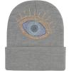 imageTrendy Apparel Shop Evil Eye Bling Rhinestone Soft Knit Cuffed Long Beanie HatHeather Grey