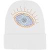 imageTrendy Apparel Shop Evil Eye Bling Rhinestone Soft Knit Cuffed Long Beanie HatWhite