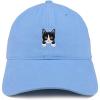 imageTrendy Apparel Shop Tuxedo Cat Kitten Patch Low Profile Soft Cotton Baseball CapCarolina Blue