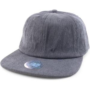 imageTrendy Apparel Shop Oversized XXL Unstructured Corduroy Flatbill Strapback Baseball CapDark Grey