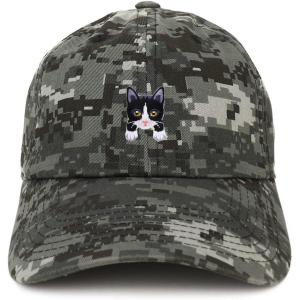 imageTrendy Apparel Shop Tuxedo Cat Kitten Patch Low Profile Soft Cotton Baseball CapDigital Night Camo