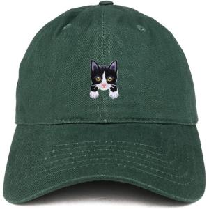 imageTrendy Apparel Shop Tuxedo Cat Kitten Patch Low Profile Soft Cotton Baseball CapHunter
