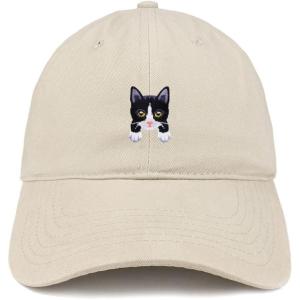 imageTrendy Apparel Shop Tuxedo Cat Kitten Patch Low Profile Soft Cotton Baseball CapStone