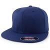 imageTrendy Apparel Shop 6 Panel Structured Blank Flatbill Fitted Closure Flexfit CapNavy