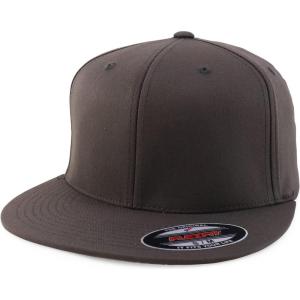 imageTrendy Apparel Shop 6 Panel Structured Blank Flatbill Fitted Closure Flexfit CapCharcoal