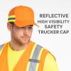 imageTrendy Apparel Shop XXL Oversized Reflective High Visibility Safety Trucker CapNeon Orange