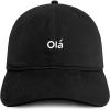imageTrendy Apparel Shop Ola Embroidered Cotton Unstructured Low Profile Dad HatBlack