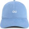 imageTrendy Apparel Shop Ola Embroidered Cotton Unstructured Low Profile Dad HatCarolina Blue