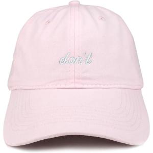 imageTrendy Apparel Shop Dont Embroidered Brushed Cotton Adjustable Cap Dad HatLight Pink