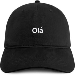 imageTrendy Apparel Shop Ola Embroidered Cotton Unstructured Low Profile Dad HatBlack