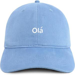 imageTrendy Apparel Shop Ola Embroidered Cotton Unstructured Low Profile Dad HatCarolina Blue