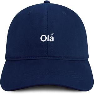 imageTrendy Apparel Shop Ola Embroidered Cotton Unstructured Low Profile Dad HatNavy