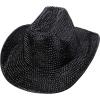 imageTrendy Apparel Shop Rhinestone Studded Bling Western Cowboy Cowgirl HatBlack 1