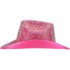 imageTrendy Apparel Shop Rhinestone Studded Bling Western Cowboy Cowgirl HatPink 1