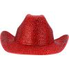 imageTrendy Apparel Shop Rhinestone Studded Bling Western Cowboy Cowgirl HatRed 1