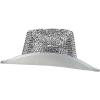 imageTrendy Apparel Shop Rhinestone Studded Bling Western Cowboy Cowgirl HatSilver 1