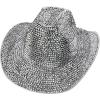 imageTrendy Apparel Shop Rhinestone Studded Bling Western Cowboy Cowgirl HatSilver 1