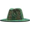 imageTrendy Apparel Shop Rhinestone Studded Bling Western Cowboy Cowgirl HatGreen