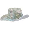 imageTrendy Apparel Shop Rhinestone Studded Bling Western Cowboy Cowgirl HatWhite 1