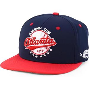 imageTrendy Apparel Shop 6 Panel Structured Baseball Clubs Embroidered Snapback CapAtlanta Navy Red