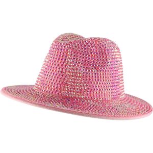 imageTrendy Apparel Shop Rhinestone Studded Bling Western Cowboy Cowgirl HatPink