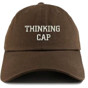 imageTrendy Apparel Shop Thinking Cap Solid Adjustable Unstructured Dad HatBrown