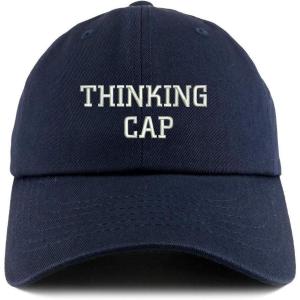 imageTrendy Apparel Shop Thinking Cap Solid Adjustable Unstructured Dad HatNavy