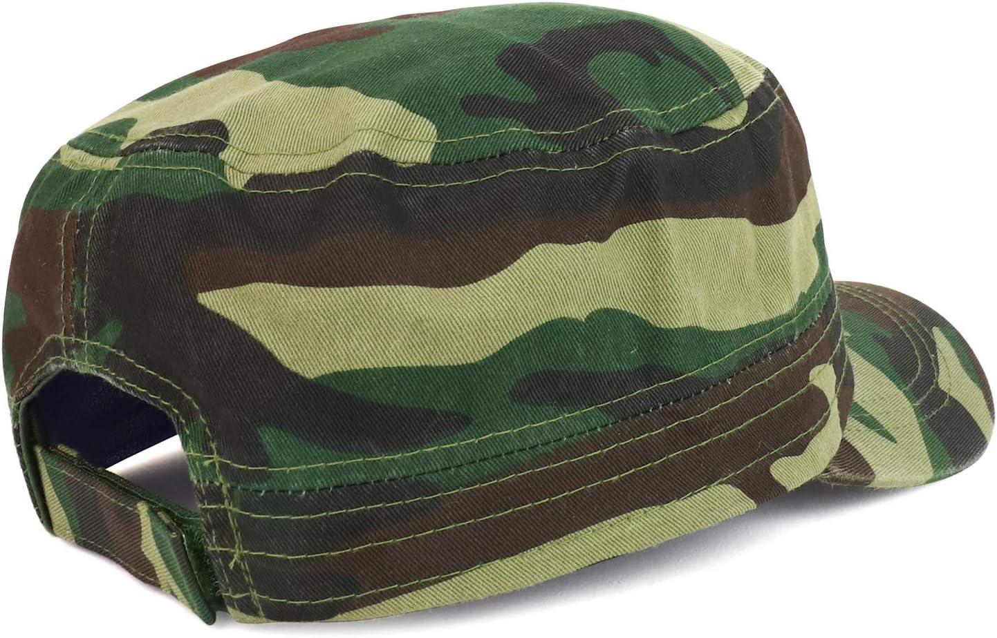imageTrendy Apparel Shop Plain Castro Flat Top Style Army Cap with PocketCamo