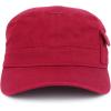 imageTrendy Apparel Shop Plain Castro Flat Top Style Army Cap with PocketBurgundy