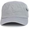 imageTrendy Apparel Shop Plain Castro Flat Top Style Army Cap with PocketGrey