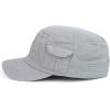 imageTrendy Apparel Shop Plain Castro Flat Top Style Army Cap with PocketGrey