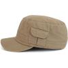 imageTrendy Apparel Shop Plain Castro Flat Top Style Army Cap with PocketKhaki