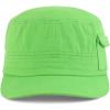imageTrendy Apparel Shop Plain Castro Flat Top Style Army Cap with PocketLime