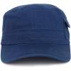 imageTrendy Apparel Shop Plain Castro Flat Top Style Army Cap with PocketNavy