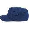 imageTrendy Apparel Shop Plain Castro Flat Top Style Army Cap with PocketNavy