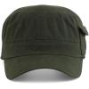 imageTrendy Apparel Shop Plain Castro Flat Top Style Army Cap with PocketOlive