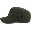 imageTrendy Apparel Shop Plain Castro Flat Top Style Army Cap with PocketOlive