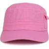 imageTrendy Apparel Shop Plain Castro Flat Top Style Army Cap with PocketPink
