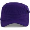 imageTrendy Apparel Shop Plain Castro Flat Top Style Army Cap with PocketPurple