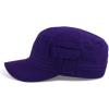 imageTrendy Apparel Shop Plain Castro Flat Top Style Army Cap with PocketPurple