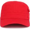 imageTrendy Apparel Shop Plain Castro Flat Top Style Army Cap with PocketRed