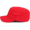 imageTrendy Apparel Shop Plain Castro Flat Top Style Army Cap with PocketRed