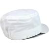 imageTrendy Apparel Shop Plain Castro Flat Top Style Army Cap with PocketWhite