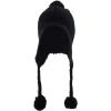 imageTrendy Apparel Shop Pom Pom Winter Ear Flaps Soft Fuzzy Peruvian Beanie HatBlack