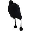 imageTrendy Apparel Shop Pom Pom Winter Ear Flaps Soft Fuzzy Peruvian Beanie HatBlack